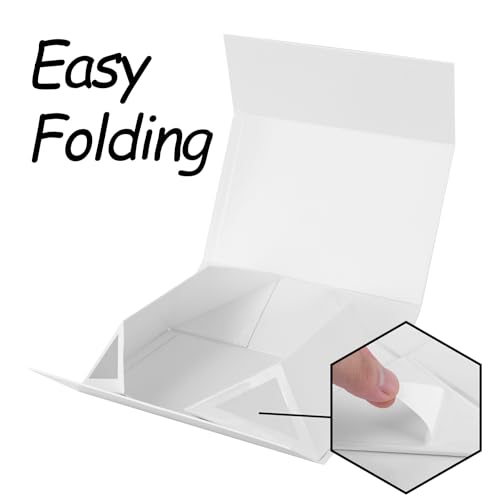 OEMVALATY Extra Large White Gift Box - 19x16x6 Inches, Huge Collapsible Rectangle Box with Lid Magnetic Closure for Groomsman Proposal, Wedding Dress - Image 3