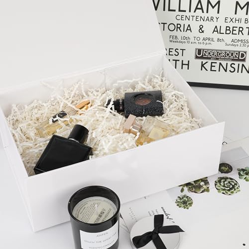 OEMVALATY Extra Large White Gift Box - 19x16x6 Inches, Huge Collapsible Rectangle Box with Lid Magnetic Closure for Groomsman Proposal, Wedding Dress - Image 4