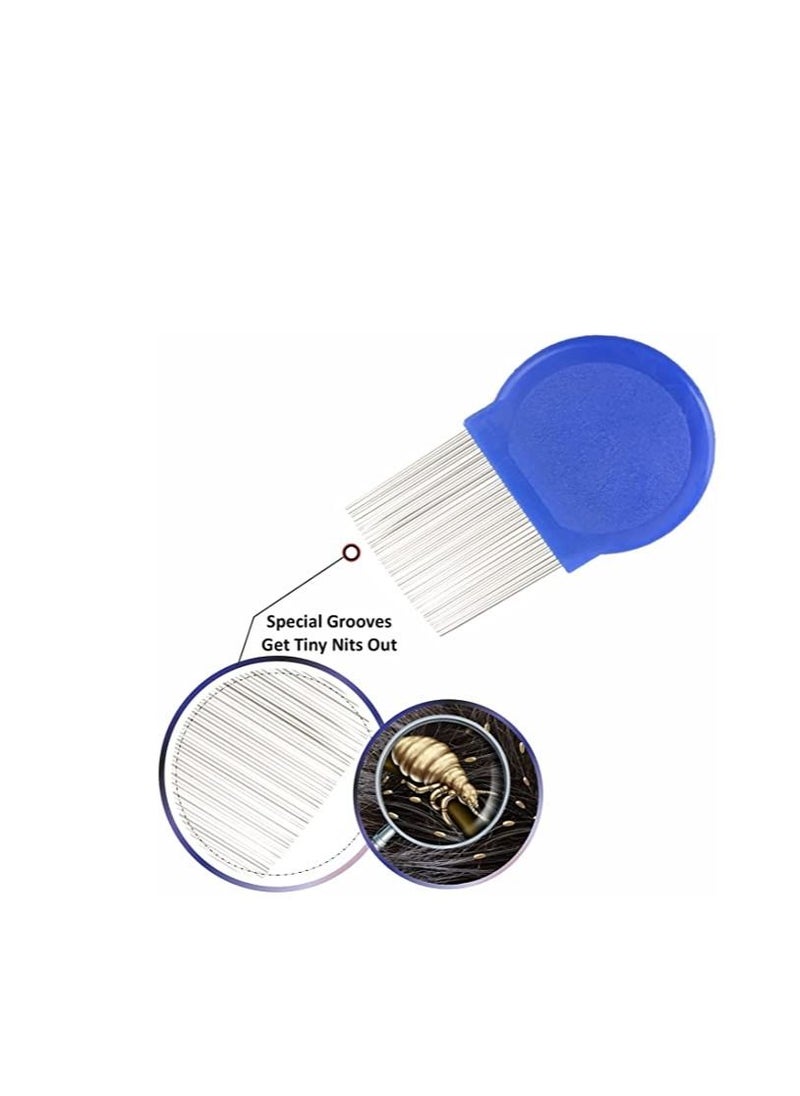 Generic - A comb to remove lice and dandruff from hair for children and adults with metal teeth, rounded ends to protect the scalp from being harmed. - Image 1