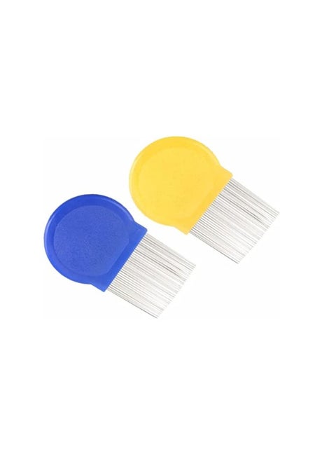 A comb to remove lice and dandruff from hair for children and adults with metal teeth, rounded ends to protect the scalp from being harmed.