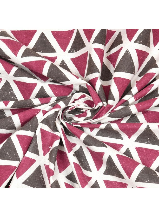 DE CAMA Since 1997 | 100% Cotton 300 TC Premium Super King Size Hand Block Print Bedsheet for Double Bed (108 x 108 Inch) with 2 Pillow Covers Set, Designer Printed Bedsheet Set - Geometric Maroon - Image 5