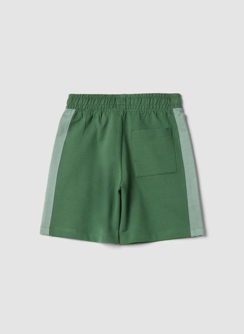 Ovs OVS Children'S Green Cotton Shorts With Regular Fit