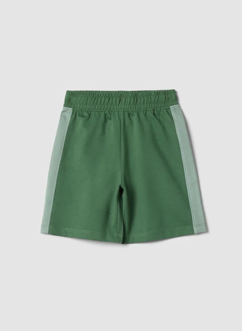 Ovs OVS Children'S Green Cotton Shorts With Regular Fit