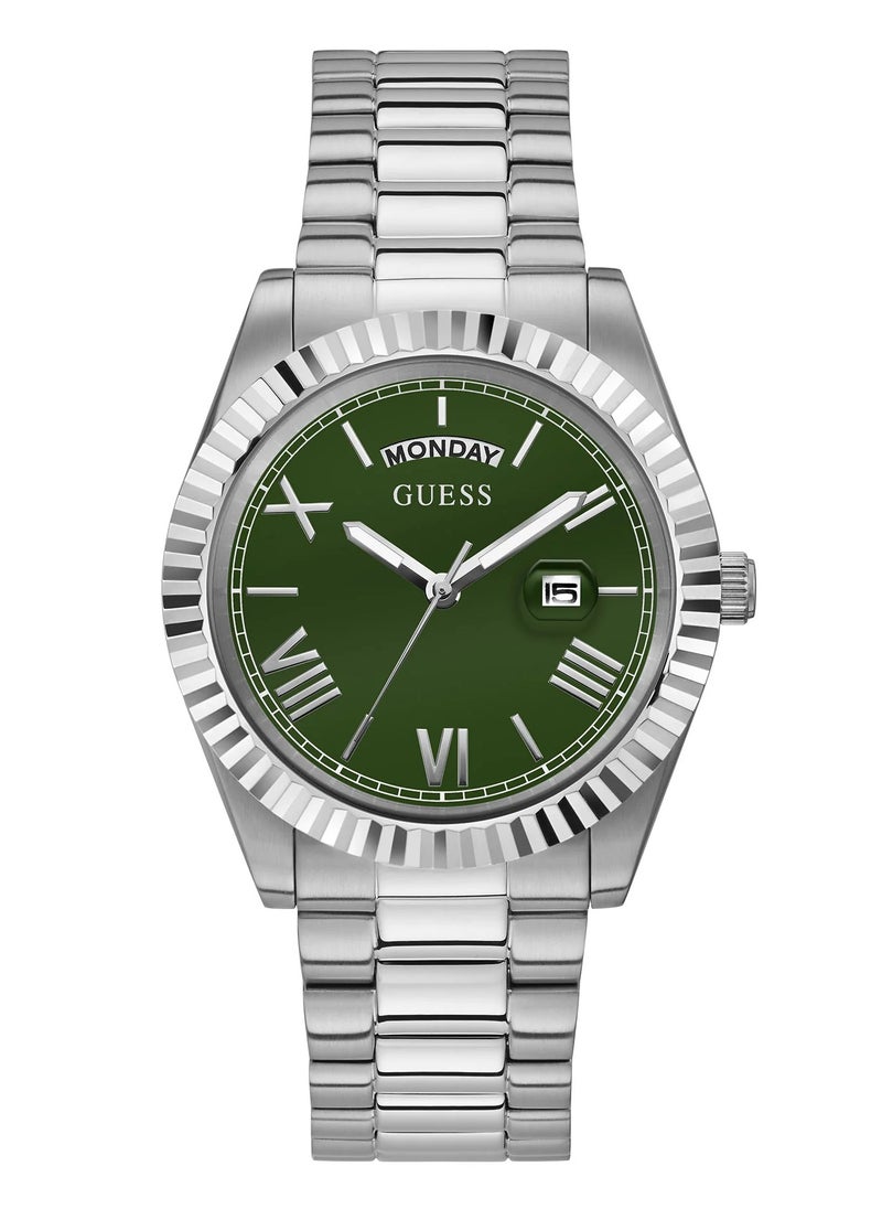 GUESS Men's Watch Green Dial Silver Tone Case Quartz - GW0265G10  - Image 1