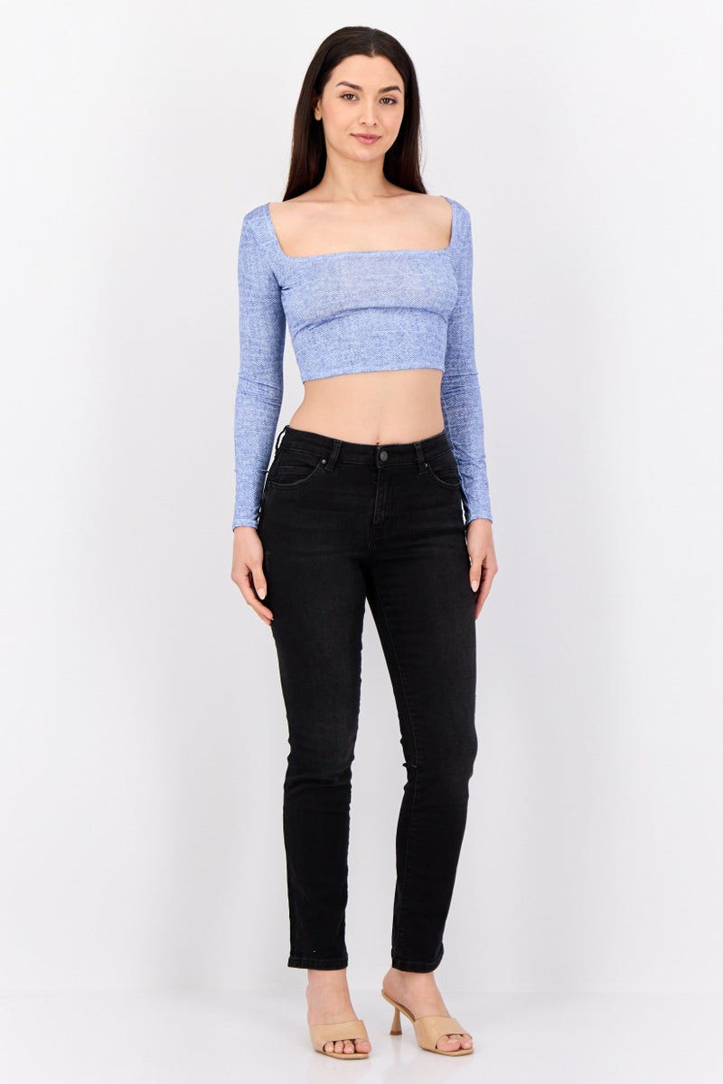 ESPRIT Women Straight Fit Washed Stretchable Jeans, Black - Image 3