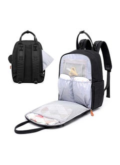BabbleRoo Diaper Bag Backpack Multi Function Waterproof Diaper Bag, Travel Essentials Baby Bag With Changing Pad Black  - Image 2