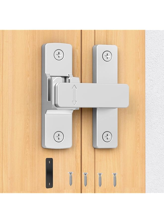 promass Barn Door Lock, 90/180 Degree Zinc Hardware Sliding Door Lock, Heavy Duty Flip Safety Door Latch for Screen, Cabinets, Bathrooms, Gardens, Barns, Pet Doors, Window Cabinets - Image 1