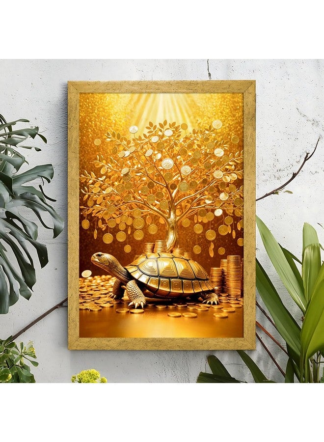 ArtX لوحة شجرة المال من ArtX للفاستو، إطار شجرة المال الذهبية للجدار، 12.0 × 18.0 بوصة، متعددة الألوان، مجموعة من 1 - Image 3