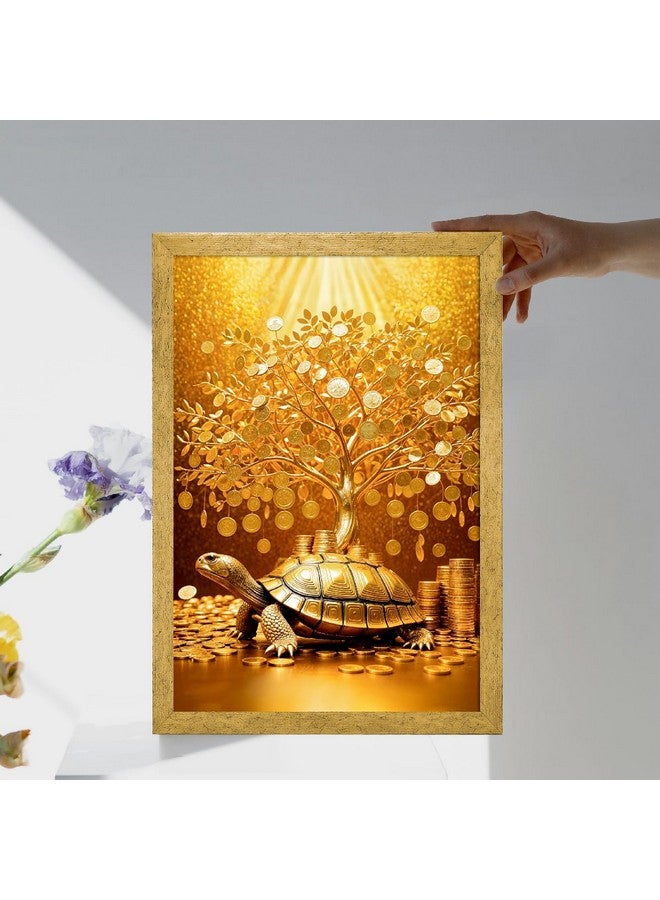 ArtX لوحة شجرة المال من ArtX للفاستو، إطار شجرة المال الذهبية للجدار، 12.0 × 18.0 بوصة، متعددة الألوان، مجموعة من 1 - Image 4
