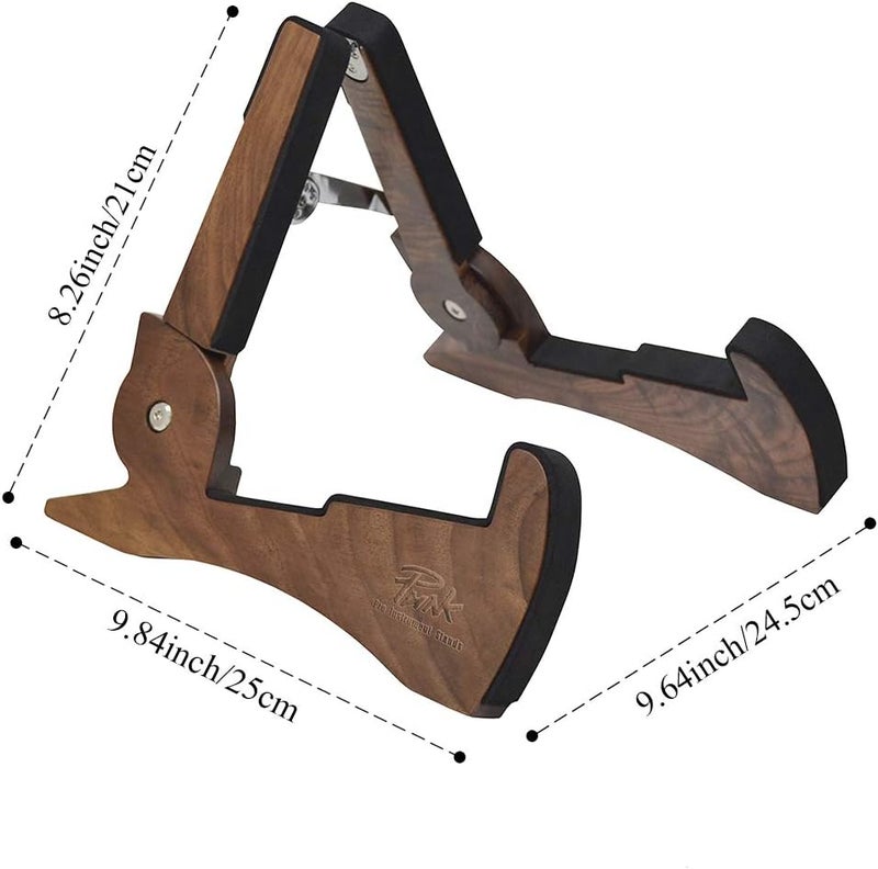 Punk Black Walnut Wood Guitar Stand - Portable Universal Stand for Acoustic, Electric, and Bass Guitars - Image 3