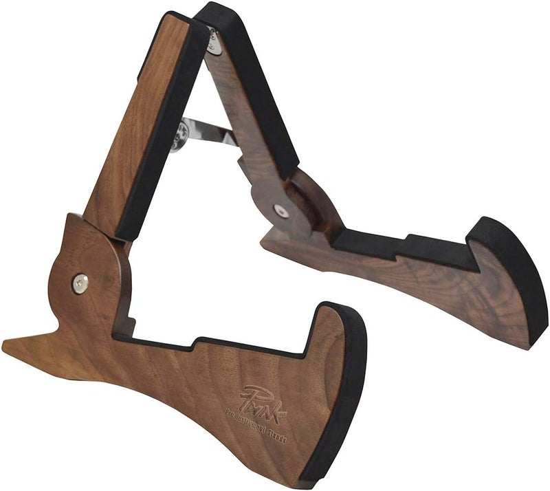 Punk Black Walnut Wood Guitar Stand - Portable Universal Stand for Acoustic, Electric, and Bass Guitars - Image 1
