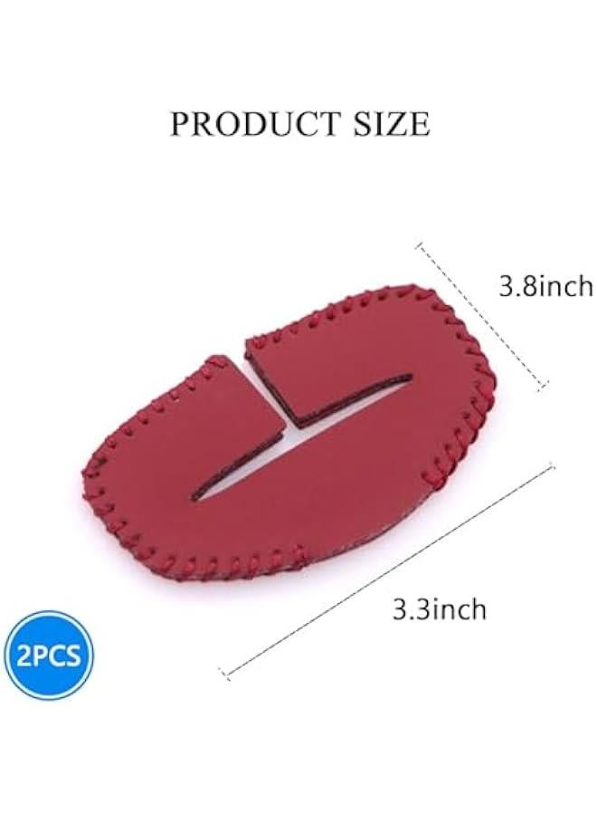 اغطية لابزيم حزام مقاعد السيارة، وسادات جلد لحزام الأمان، مشابك كاتمة للصوت، ملحقات داخلية مضادة للخدش (أحمر) - Image 2