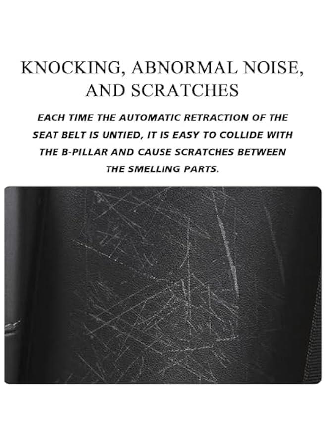 اغطية لابزيم حزام مقاعد السيارة، وسادات جلد لحزام الأمان، مشابك كاتمة للصوت، ملحقات داخلية مضادة للخدش (أحمر) - Image 5