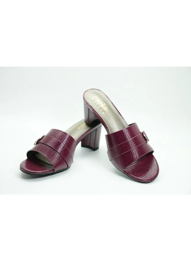 ميشيل مورجان 092-3042 Michelle Morgan Stylish Heeled Slide Sandals 413RJ192 Bordo