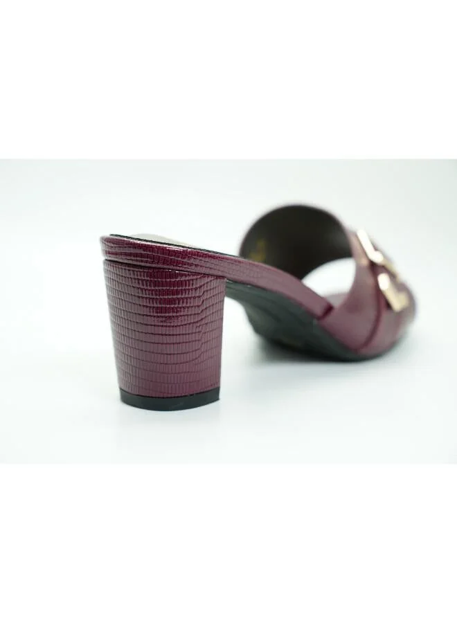 Michelle Morgan 092-3042 Michelle Morgan Stylish Heeled Slide Sandals 413RJ192 Bordo