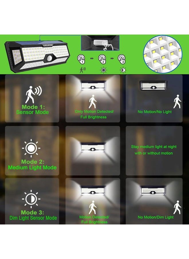 LECLSTAR Solar Lights Outdoor Motion Sensor - New Upgrade 268 LEDs Solar Security Light IP65 Waterproof Led Outdoor Lights Super Bright Solar Wireless Wall Lights with 3 Optional Modes and 4Wide Angle (1 PACK) - Image 4
