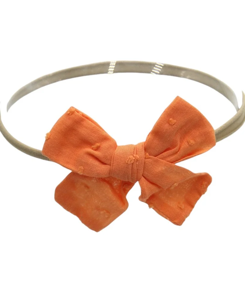 D'Daniela Angela Ribbon Bow Clip Set For Babies and Girls - Orange