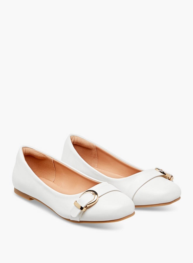 Little Missy Buckle Accent Ballerina Shoes - Image 3