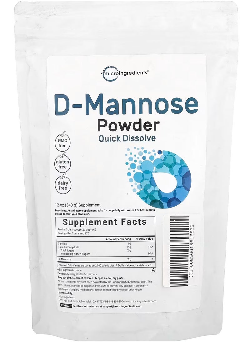 Micro Ingredients - Micro Ingredients, D-Mannose Powder, 12 oz (340 g) - Image 1