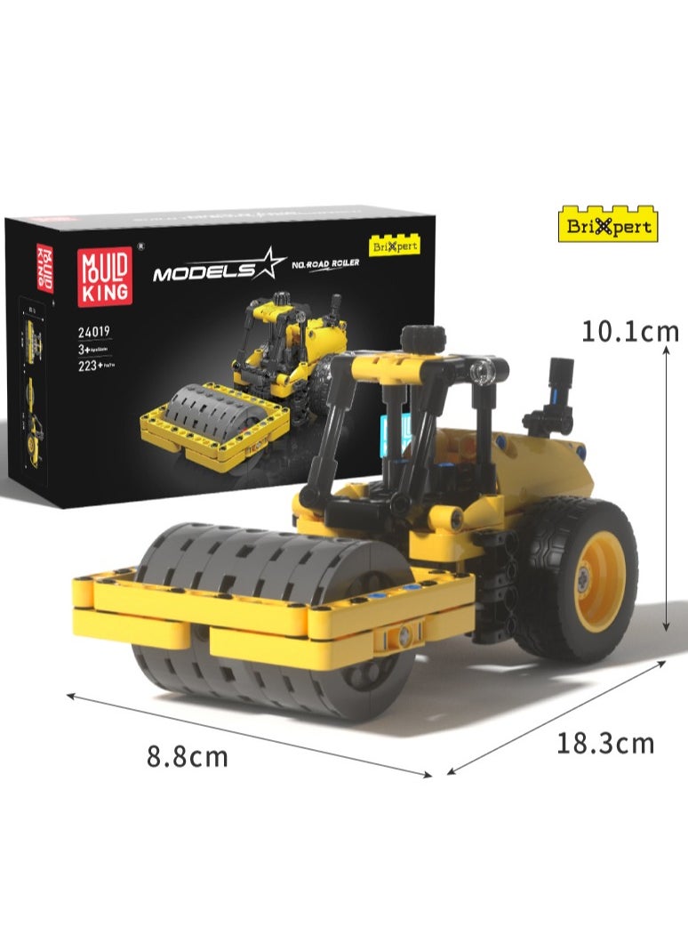 mould king 24019 Truck roller construction toys, Creative STEM model building kit, wheeled bulldozer jig models, children's building toys, gifts for boys and girls, 223 pieces  - Image 1