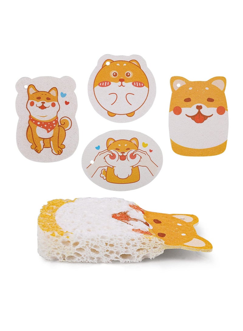 SYOSI Kitchen Sponges, Non-Scratch 8 Pcs Cellulose Cleaning Sponges Reusable Washing Dish Sponge Degradable Pop up Sponges for Dish Glass Floors Cleaning - Image 1