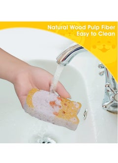 SYOSI Kitchen Sponges, Non-Scratch 8 Pcs Cellulose Cleaning Sponges Reusable Washing Dish Sponge Degradable Pop up Sponges for Dish Glass Floors Cleaning  - Image 3