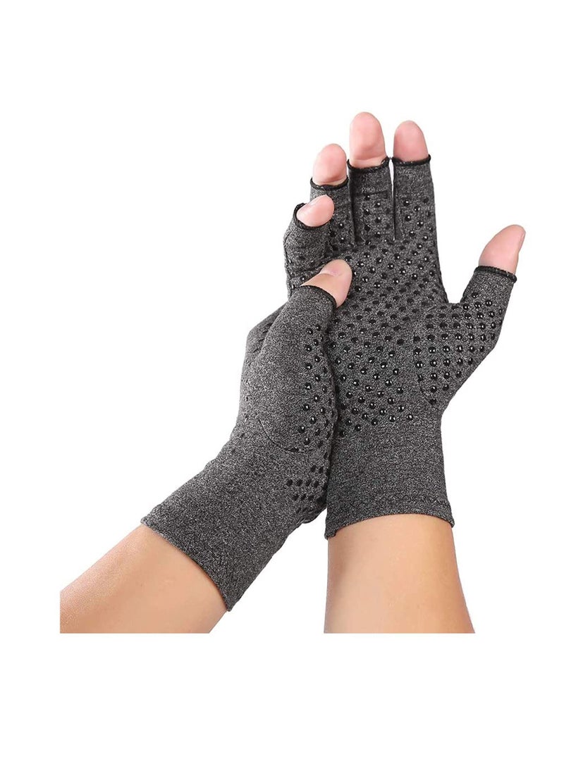 SYOSI Care Gloves, Compression Therapy Glove Wrist Support Brace Anti-Arthritis Rheumatold Health Hand Pain Relief Sleeve Gloves Grey - Image 1