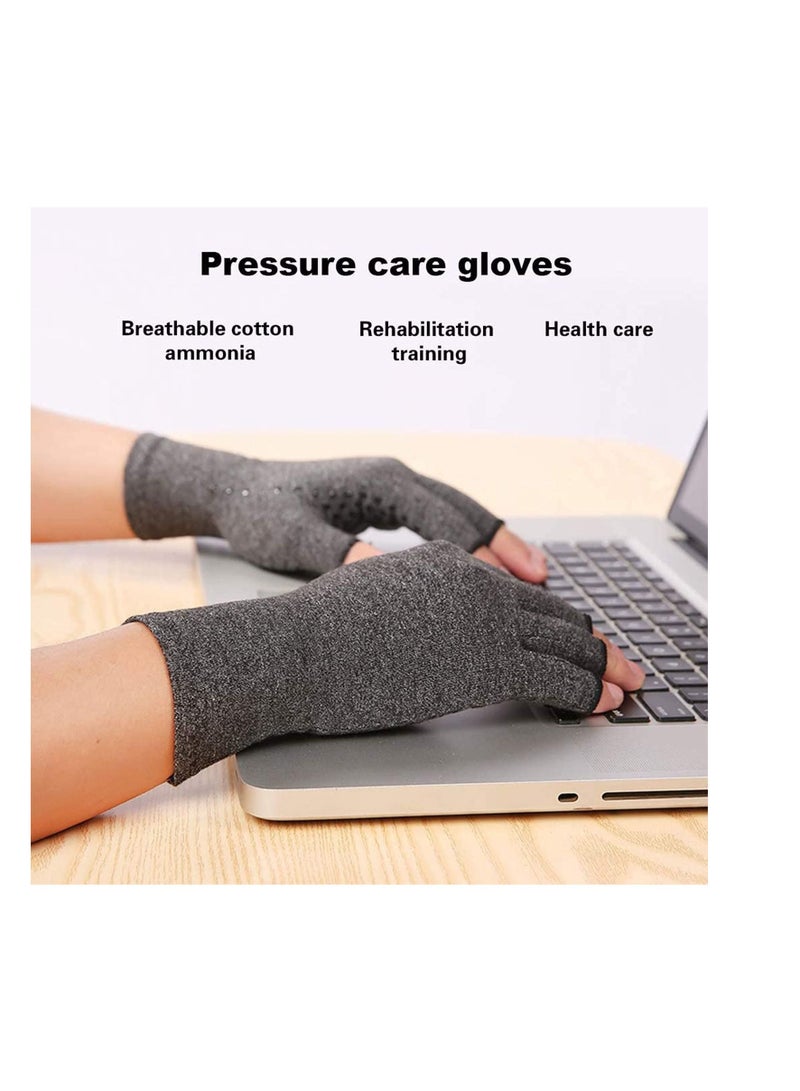 SYOSI Care Gloves, Compression Therapy Glove Wrist Support Brace Anti-Arthritis Rheumatold Health Hand Pain Relief Sleeve Gloves Grey - Image 4
