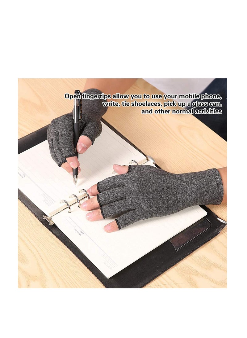 SYOSI Care Gloves, Compression Therapy Glove Wrist Support Brace Anti-Arthritis Rheumatold Health Hand Pain Relief Sleeve Gloves Grey - Image 3
