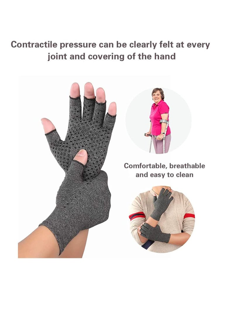 SYOSI Care Gloves, Compression Therapy Glove Wrist Support Brace Anti-Arthritis Rheumatold Health Hand Pain Relief Sleeve Gloves Grey - Image 2