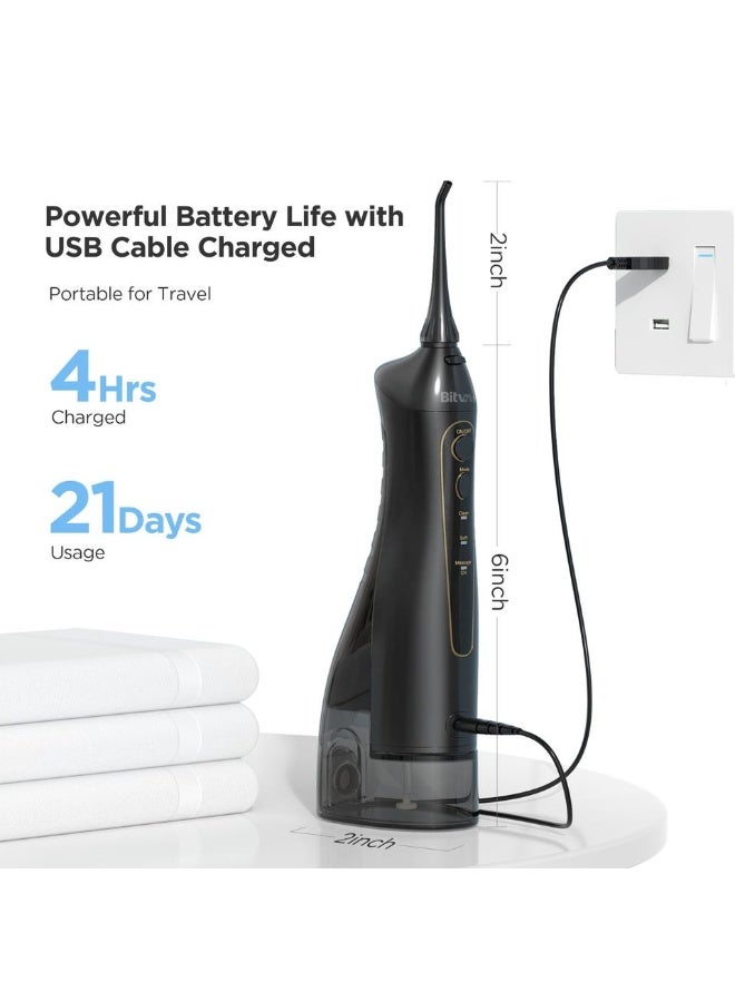 Bitvae F5020E Dental Water Flosser for Teeth Cordless 300ml Oral Irrigator with Strong Water Pressure 3 Cleaning Modes 7 Multifunctional Jet Tips IPX7 Waterproof Available in 2 Colors - Image 3