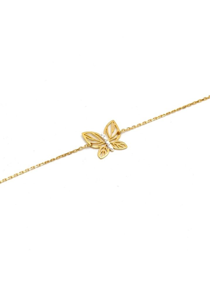 Gold Zone Real Gold 2 Color Plain Butterfly Adjustable Size Bracelet - Image 5