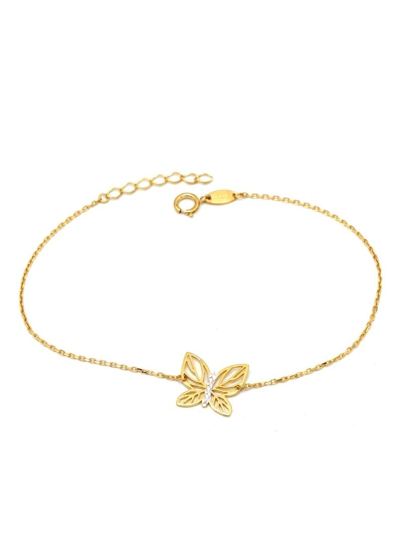 Gold Zone Real Gold 2 Color Plain Butterfly Adjustable Size Bracelet - Image 1