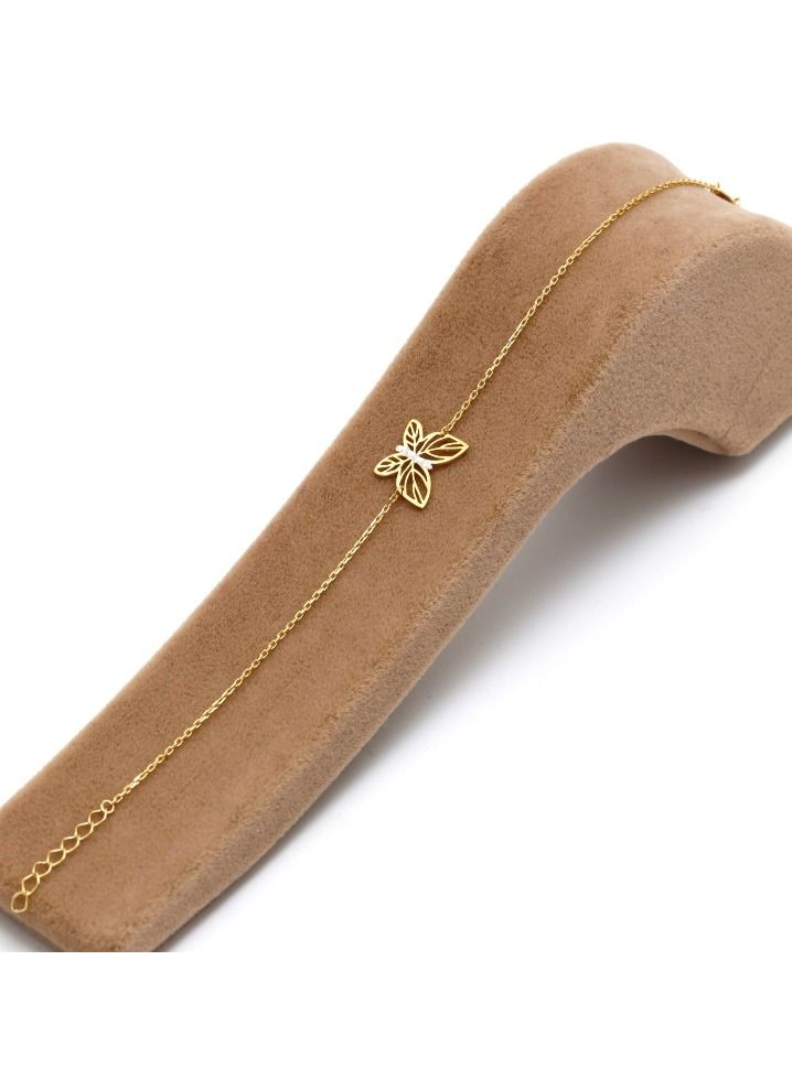 Gold Zone Real Gold 2 Color Plain Butterfly Adjustable Size Bracelet - Image 4