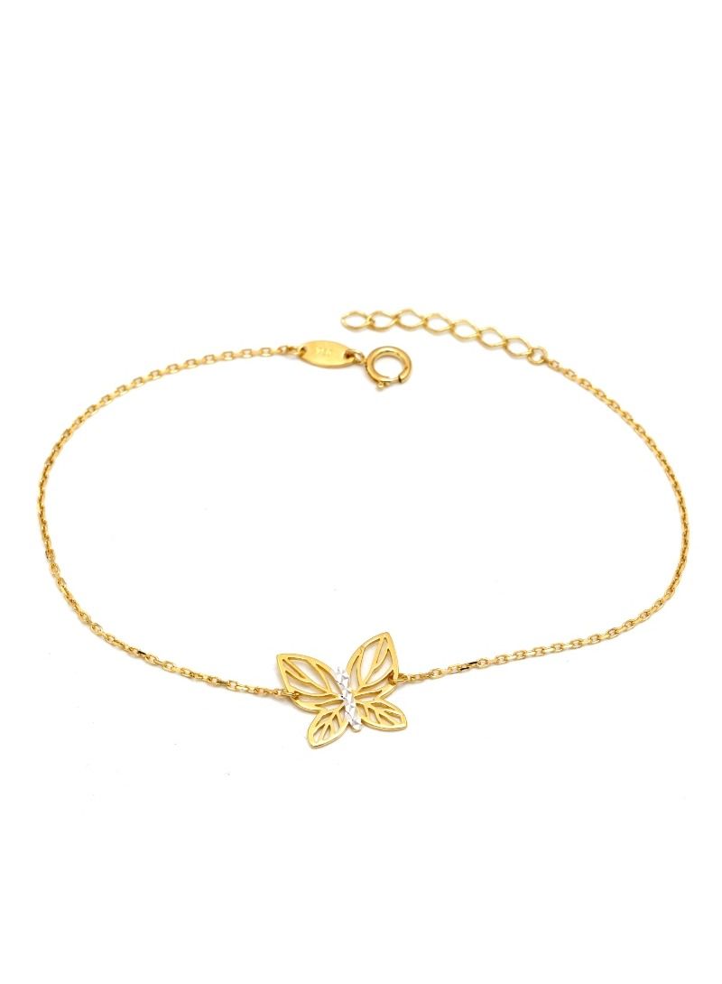 Gold Zone Real Gold 2 Color Plain Butterfly Adjustable Size Bracelet - Image 3