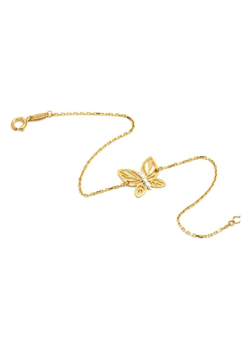 Gold Zone Real Gold 2 Color Plain Butterfly Adjustable Size Bracelet - Image 2