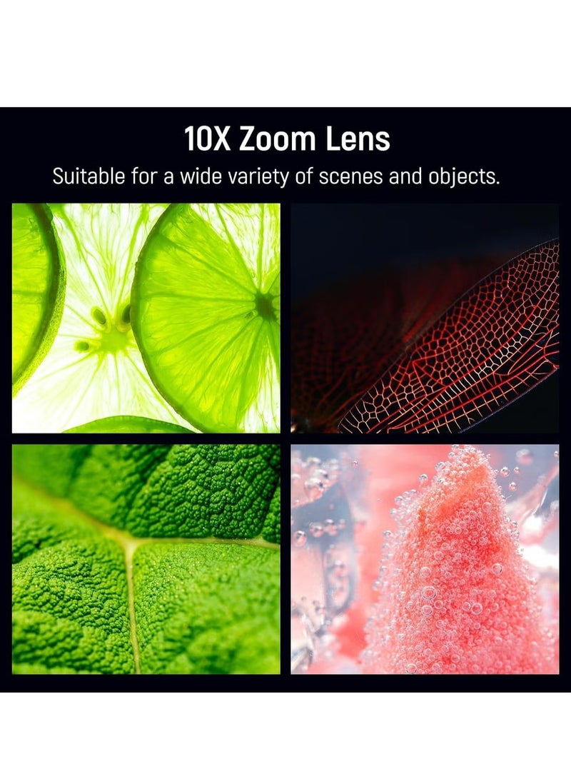 SYOSI 10x Macro Lens, Sturdy And Durable Smart Phone Camera Lens, Anti Reflective Multi Coated Wide Angle Mobile Camera Lens Attachment For Photography, (1pc, 10x Macro Lens)  - Image 2