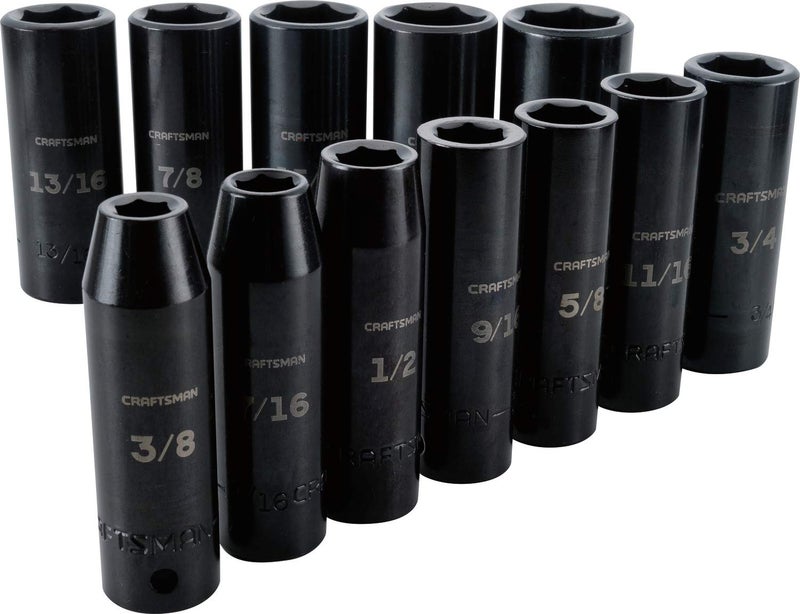 CRAFTSMAN CRAFTSMAN Deep Impact Socket Set, SAE, 1/2-Inch Drive, 12 Pieces (CMMT15886)  - Image 1