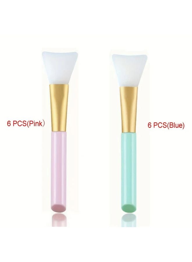 12 قطعة من فرش قناع الوجه السيليكوني الناعم بمقابض ملونة لأقنعة الطين النومية ومرطبات الجسم - Image 1