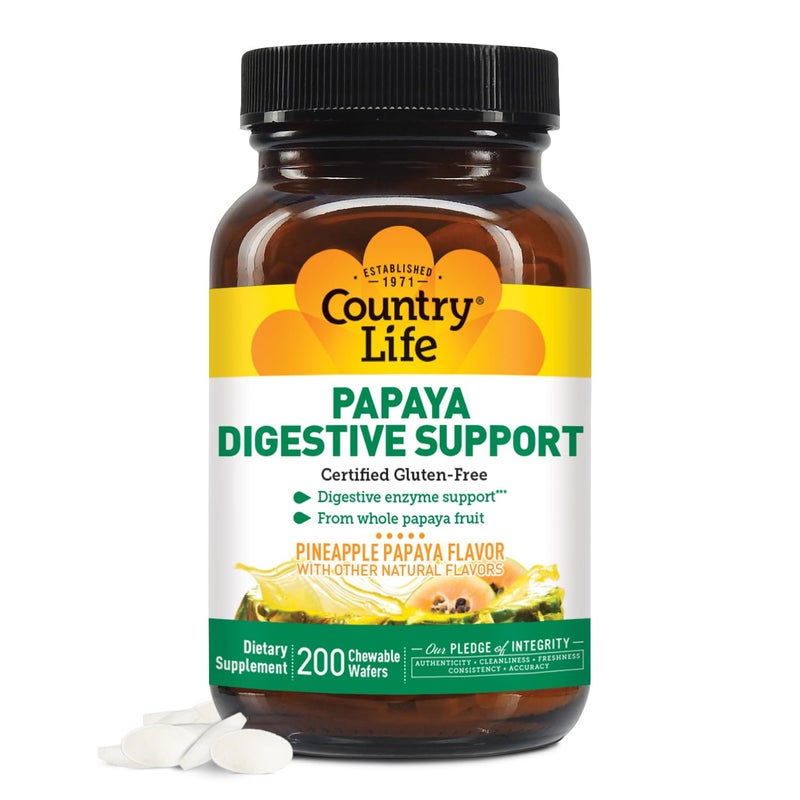 COUNTRY LIFE Papaya Digestive Support 200 CT