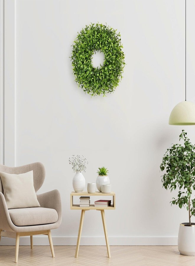 Vlorart 20'' Boxwood Wreath, Artificial Wreath with White Bud for Front Door Wall Window Decor, Summer Fall GreeneryWreaths for Indoor Outdoor - Image 5