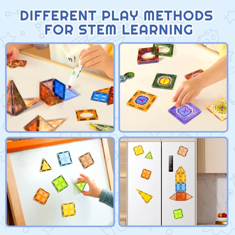 Tec Tavakkal بلاطات مغناطيسية كتل بناء مغناطيسية للأطفال من 3 إلى 8 سنوات، ألعاب تعليمية للأطفال من 2 إلى 5 سنوات، ألعاب مغناطيسية للأطفال، ألعاب تعليمية لتنمية العقل - 28 قطعة - Image 5