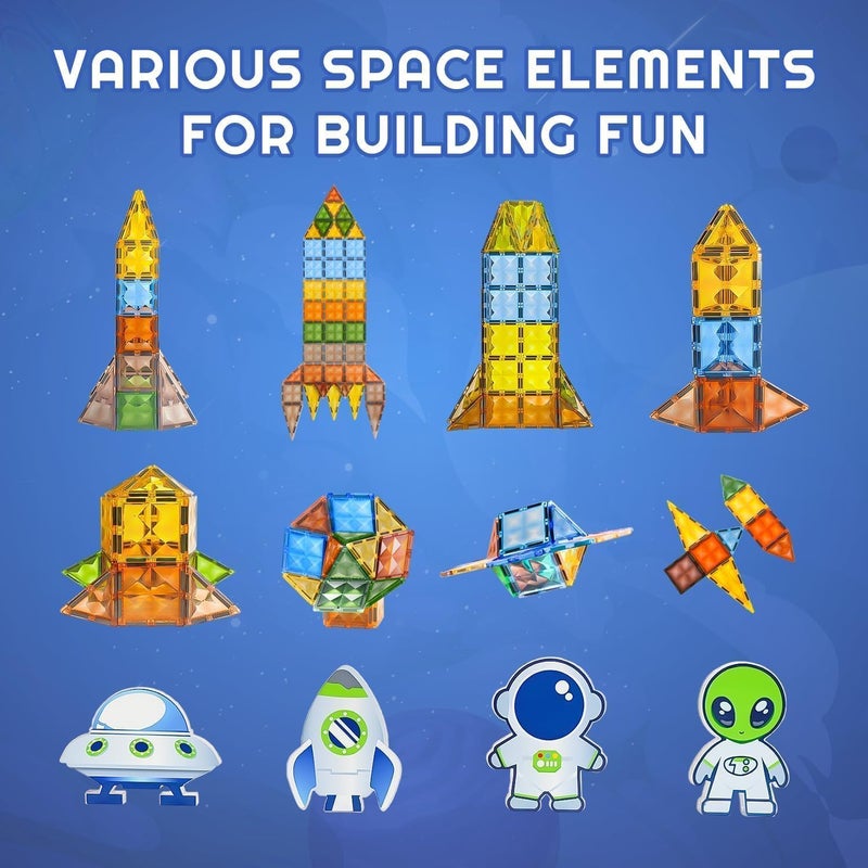 Tec Tavakkal بلاطات مغناطيسية كتل بناء مغناطيسية للأطفال من 3 إلى 8 سنوات، ألعاب تعليمية للأطفال من 2 إلى 5 سنوات، ألعاب مغناطيسية للأطفال، ألعاب تعليمية لتنمية العقل - 28 قطعة - Image 2