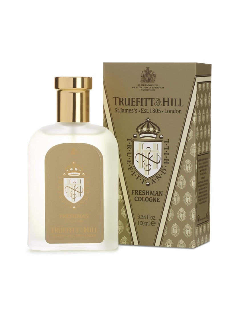 Truefitt & Hill Truefitt & Hill Luxury Cologne - Freshman - Premium Long-Lasting Citrus and Bergamot Men's Fragrance Presented in a Beautifully Etched Traditional Atomizer Bottle - 3.38 oz. 
