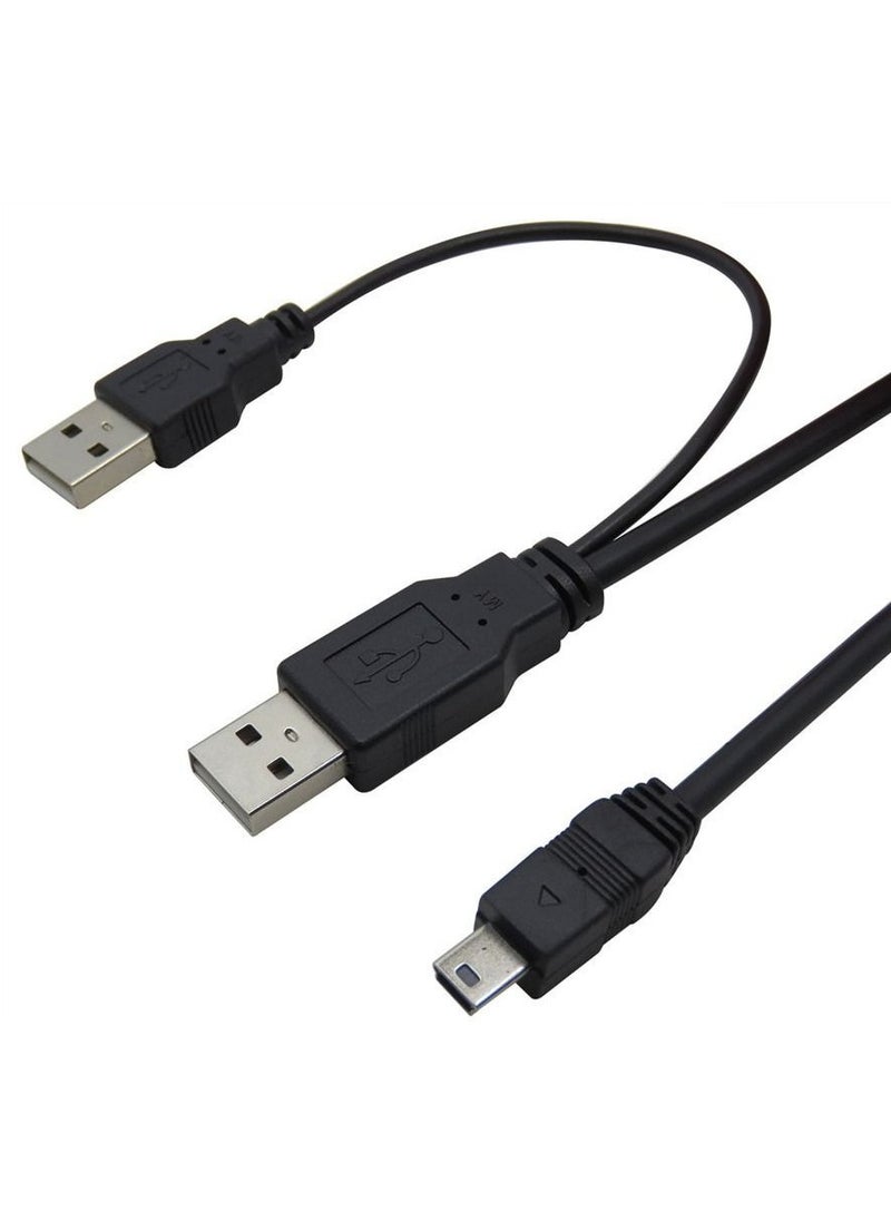2B 2B (DC013) - USB Mini 5 Pin to two USB Male for Higher Power for external hard disk - playstation 3 controllers - digital cameras - and any port 5 pin  - Image 1