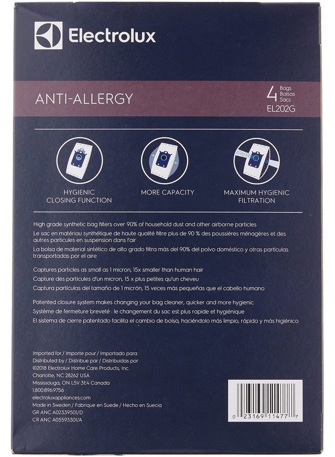 Electrolux أكياس مكنسة كهربائية مضادة للحساسية من إلكترو لوكس EL202G S-Bag، 4 عبوات، زرقاء - Image 2