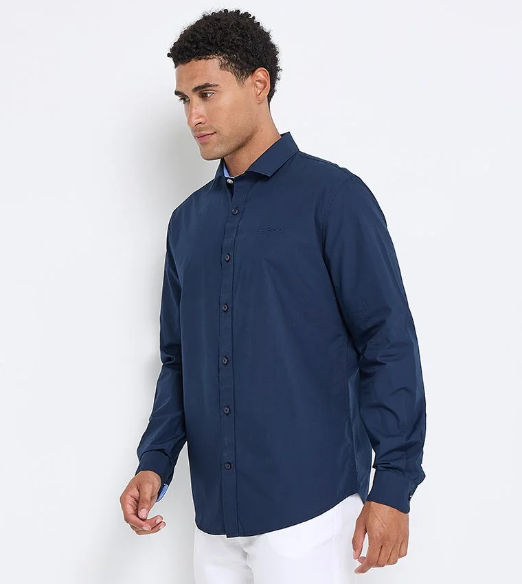 بين شيرمان Ben Sherman Men's Long Sleeve Solid Shirts