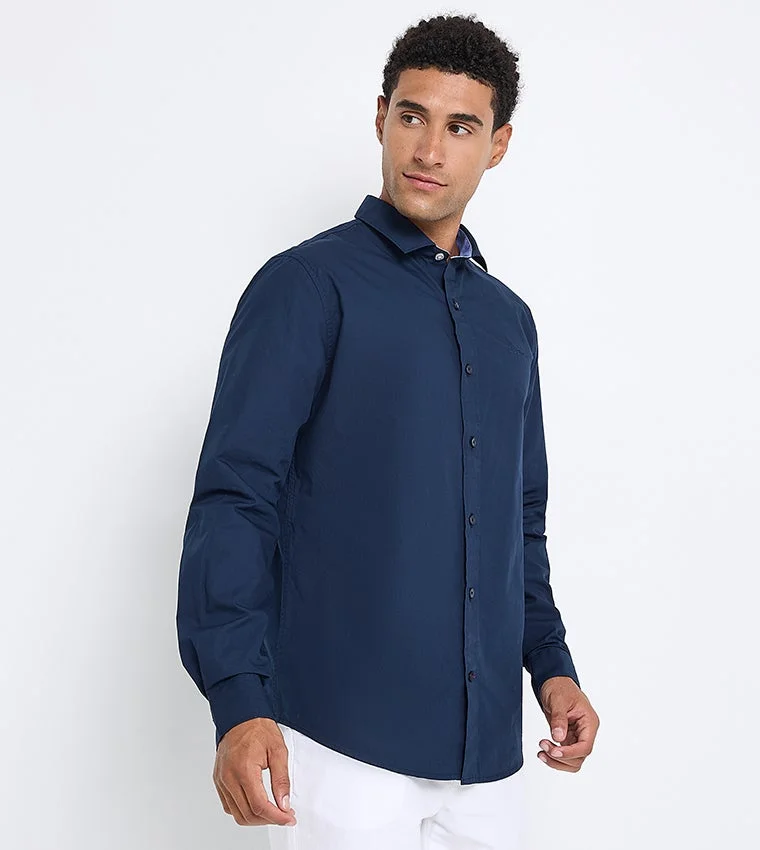 بين شيرمان Ben Sherman Men's Long Sleeve Solid Shirts