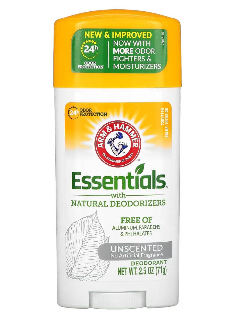 Arm & Hammer Essentials Natural Deodorants Deodorant Unscented 2.5 oz (71 g)