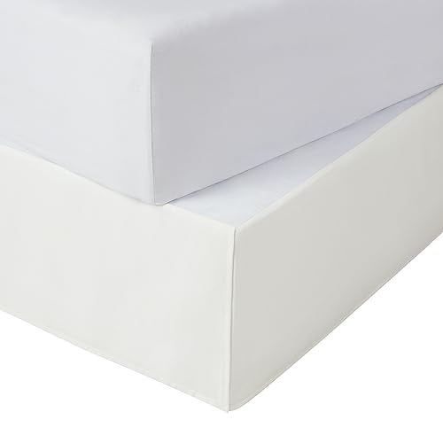 SERTA Modern Solid Bed Skirt Hotel Quality Dust Ruffle with 13 Inch Drop Machine Washable Twin White - Image 3